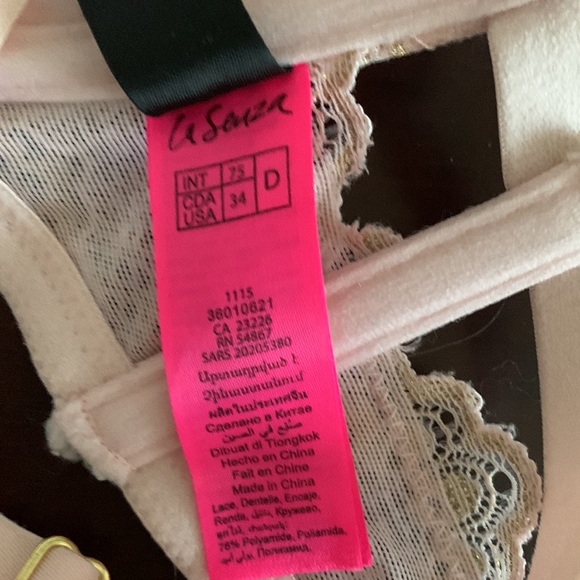 LaSenza light pink front clasp push up Bra size 34 D - Picture 3 of 3